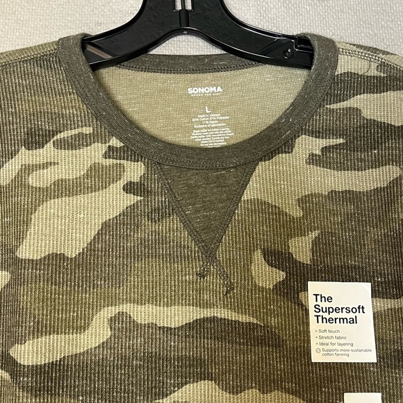 🆕 Men’s Large Sonoma Super Soft Thermal Camouflage Crew Neck Fast Shipping - Picture 3 of 4